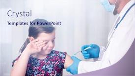  Presentation with immunization - Beautiful PPT layouts featuring children-vaccinating-immunization-concept-doctor backdrop and a sky blue colored foreground