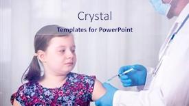  Presentation with immunization - Cool new slide deck with children-vaccinating-immunization-concept-doctor backdrop and a sky blue colored foreground