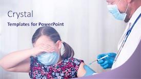  Presentation with immunization - Audience pleasing slide set consisting of children-vaccinating-immunization-concept-doctor backdrop and a sky blue colored foreground