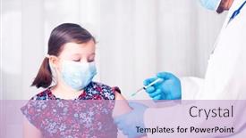  Presentation with face mask - Amazing slide set having children-vaccinating-immunization-concept-doctor backdrop and a lavender colored foreground