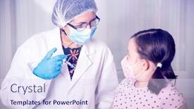  Presentation with immunization - Amazing presentation design having children-vaccinating-immunization-concept-doctor backdrop and a sky blue colored foreground