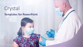  Presentation with immunization - Slide deck consisting of children-vaccinating-immunization-concept-doctor background and a sky blue colored foreground