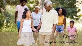  Presentation with black family - Amazing slides having children walking away - senior black man and granddaughter backdrop and a coral colored foreground