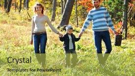  Presentation with young children - Audience pleasing theme consisting of children walking away - young family resting backdrop and a yellow colored foreground