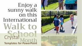  Presentation with children fitness - Slide deck enhanced with children-wearing-masks-and-walking background and a soft green colored foreground