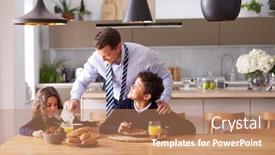  Presentation with school children - Amazing theme having children-wearing-school-uniform-eating backdrop and a coral colored foreground