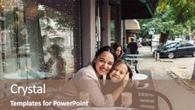  Presentation with veteran mom child - PPT layouts enhanced with children winter - mom with child spending time background and a coral colored foreground