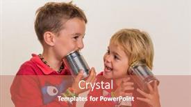  Presentation with children - Colorful PPT theme enhanced with children-with-a-dosentelefon backdrop and a coral colored foreground