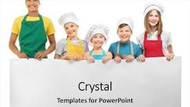  Presentation with poster - Theme consisting of children with blank poster background and a light gray colored foreground