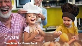  Presentation with chef - PPT layouts consisting of children-with-chef-hat background and a coral colored foreground