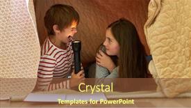  Presentation with play children - Amazing theme having children-with-flashlight-and-book backdrop and a tawny brown colored foreground