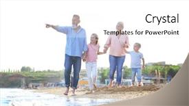  Presentation with grandparents - Beautiful PPT layouts featuring children with grandparents near river backdrop and a white colored foreground
