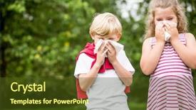  Presentation with fever - Audience pleasing PPT theme consisting of children with hay fever backdrop and a tawny brown colored foreground