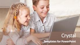  Presentation with happy kids at indoor playground - Audience pleasing PPT theme consisting of honesty leads a long way backdrop and a light gray colored foreground.