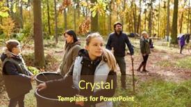  Presentation with climate - Presentation theme featuring children-with-planters-help background and a tawny brown colored foreground