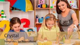  Presentation with poor children - PPT theme enhanced with children with poor eyesight learn background and a yellow colored foreground