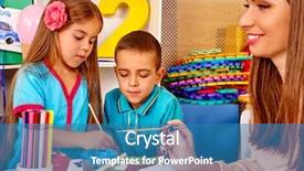  Presentation with children painting - Amazing slides having children with teacher woman painting backdrop and a  colored foreground