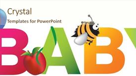  Presentation with bee - PPT layouts enhanced with childrens alphabet letters spelling background and a cream colored foreground