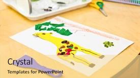  Presentation with childrens art therapy - Theme enhanced with children's applique work art background and a blonde colored foreground