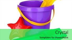  Presentation with children - Presentation consisting of children's beach toys isolated background and a  colored foreground