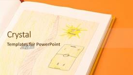  Presentation with children - Beautiful presentation theme featuring childrens books - book with children s drawing backdrop and a  colored foreground