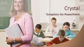  Presentation with notebook - Slide deck featuring childrens books - teacher standing with notebook background and a lemonade colored foreground