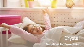  Presentation with save girl child - PPT theme consisting of childrens day - nice child girl enjoys sunny background and a coral colored foreground