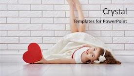  Presentation with childrens day - Audience pleasing PPT theme consisting of childrens day - sweet child girl with red backdrop and a light gray colored foreground