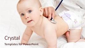 Presentation with infant - Beautiful presentation theme featuring children's doctor exams infant backdrop and a lemonade colored foreground
