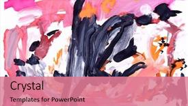  Presentation with water color - Audience pleasing slides consisting of children's drawing water color backdrop and a coral colored foreground