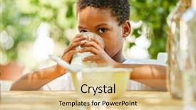  Presentation with childrens - Cool new presentation theme with childrens eaten - little african boy thirstily drinks backdrop and a lemonade colored foreground