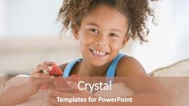  Presentation with childrens - Amazing slides having childrens eaten - young girl eating strawberries backdrop and a  colored foreground