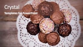  Presentation with childrens - Presentation theme consisting of childrens food - chocolate cake pops background and a violet colored foreground