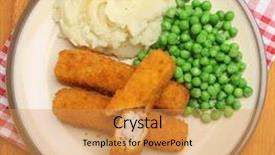  Presentation with childrens - Amazing theme having childrens food - fish sticks with mashed potato backdrop and a yellow colored foreground