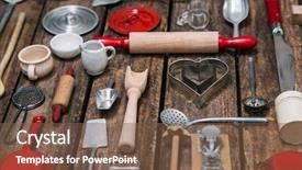  Presentation with restaurant kitchen - Beautiful PPT layouts featuring childrens food - wooden old background backdrop and a tawny brown colored foreground