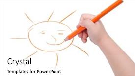  Presentation with childrens - Slides enhanced with childrens hand with pencil draws background and a white colored foreground