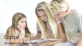  Presentation with reading for kids - PPT theme enhanced with water splash isolated on white background and a white colored foreground