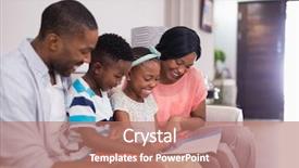  Presentation with family reading - Beautiful presentation featuring childrens magazines - smiling family reading magazine while backdrop and a coral colored foreground