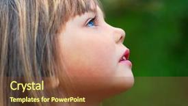  Presentation with it´s a girl - Colorful presentation theme enhanced with childrens magazines - thoughtful little girl backdrop and a tawny brown colored foreground