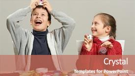 Presentation with childrens - PPT theme consisting of childrens making decorations for new background and a  colored foreground