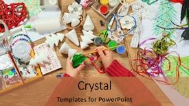  Presentation with childrens - PPT theme with childrens making decorations for new background and a  colored foreground