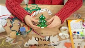  Presentation with new year - Beautiful slide deck featuring childrens making decorations for new backdrop and a  colored foreground