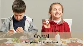  Presentation with childrens - PPT theme with childrens making decorations for new background and a  colored foreground