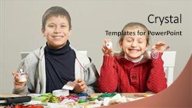  Presentation with childrens - Amazing presentation theme having childrens making decorations for new backdrop and a  colored foreground