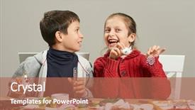  Presentation with childrens - Cool new PPT theme with childrens making decorations for new backdrop and a  colored foreground