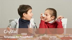  Presentation with childrens - Beautiful PPT theme featuring childrens making decorations for new backdrop and a  colored foreground