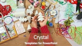  Presentation with new year - Colorful slide deck enhanced with childrens making decorations for new backdrop and a  colored foreground