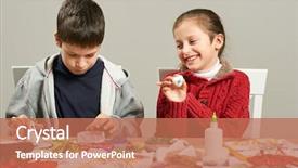  Presentation with new year - Cool new theme with childrens making decorations for new backdrop and a  colored foreground