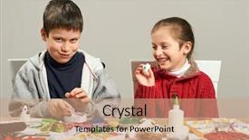  Presentation with childrens - Cool new theme with childrens making decorations for new backdrop and a  colored foreground