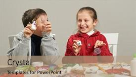  Presentation with childrens - Theme enhanced with childrens making decorations for new background and a  colored foreground